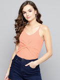 Nude Twist Knot Strappy Crop Top1