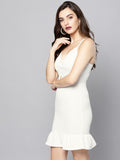White Knot Frilled Dress3