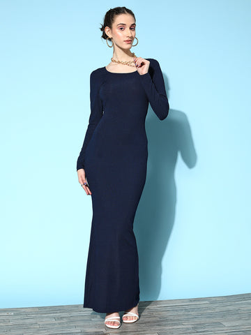 Navy Bodycon Maxi Dress