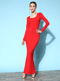 Red Bodycon Maxi Dress