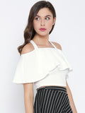 White Frilled Strappy Crop Top3