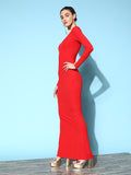 Red Bodycon Maxi Dress