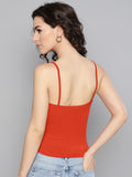 Red Rouched Sleeveless Crop Top2
