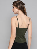 Olive Rouched Sleeveless Crop Top2