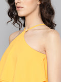 Yellow Halter Frilled Top3