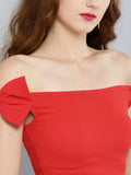 Red Shoulder Bow Bardot Top3