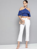 Blue Layered Frill Cold Shoulder Top4