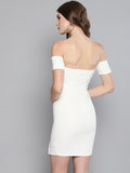 White Slit Bardot Dress2
