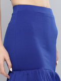 Royal Blue Frilled Bottom Bodycon Skirt3