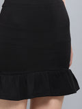Black Frilled Bottom Bodycon Skirt3