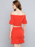 Red Frilled Co-ordinate Dress3
