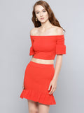 Red Frilled Co-ordinate Dress2