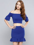 Royal Blue Frilled Co-ordinate Dress4