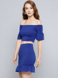 Royal Blue Frilled Co-ordinate Dress5