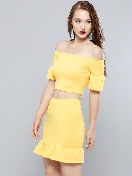 Yellow Frilled Co-ordinate Dress1