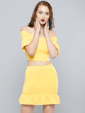 Yellow Frilled Co-ordinate Dress5