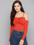 Red Front Twist Full Sleeve Top5