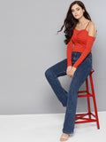 Red Front Twist Full Sleeve Top2