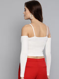 Off White Front Twist Full Sleeve Top2
