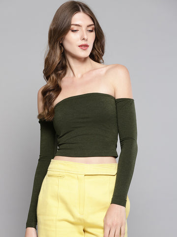 Olive Tube Full Sleeve Top1