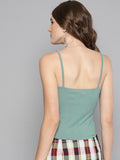 Sea Green Rouched Sleeveless Crop Top2