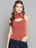 Rosewood High Neck Keyhole Top2