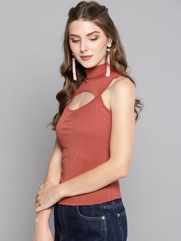 Rosewood High Neck Keyhole Top1