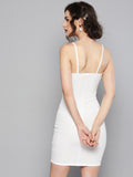 White Rouched Bust Dress2