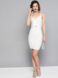 White Rouched Bust Dress5