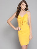 Yellow Rouched Bust Dress4