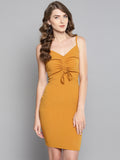 Mustard Rouched Bust Dress1