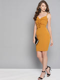 Mustard Rouched Bust Dress5
