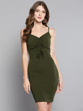 Olive Rouched Bust Dress1