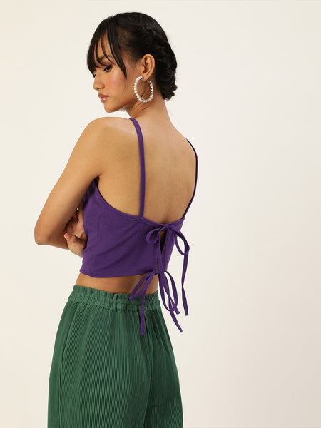 Purple Tie Back Top