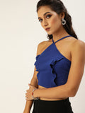 Royal Blue Lace up Back Top