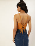 Fawn Lace up Back Top