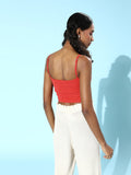 Red Ruched Strappy Top