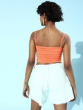 Peach Ruched Strappy Top