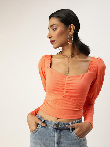 Peach Puff Full Sleeve Top