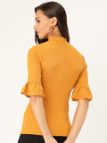 Mustard Frilled Sleeve Top