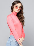 Coral High Neck Full Sleeve Bodycon Top4