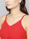 Red Twist Knot Strappy Crop Top3
