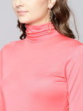 Coral High Neck Full Sleeve Bodycon Top5